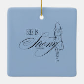 彼女は強い諺である31:25 セラミックオーナメント (裏面)