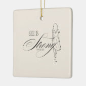 彼女は強い諺である31:25 セラミックオーナメント (左)