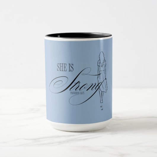 彼女は強い諺である31:25 マグカップ (中央)
