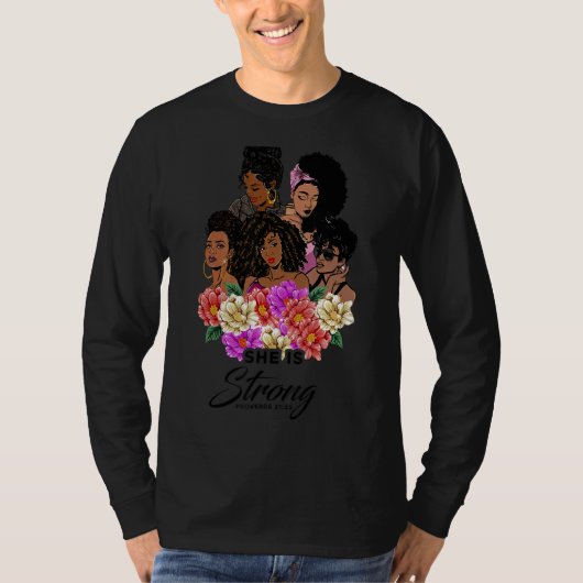 彼女は強い黒人女性バイブルMeline Christian Tシャツ (正面)