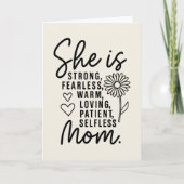 彼女は強い - 母の日のお母さんへのカード サンキューカード (正面)