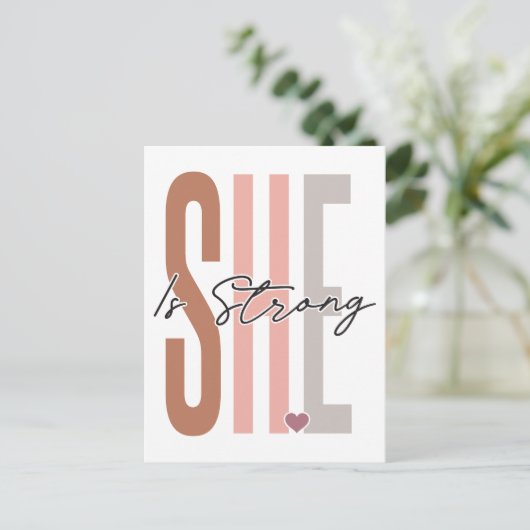 彼女は強い、神の信じ中で、イエスを信頼し、呼吸する シーズンポストカード (スタンド正面)