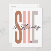 彼女は強い、神の信じ中で、イエスを信頼し、呼吸する シーズンポストカード (正面/裏面)