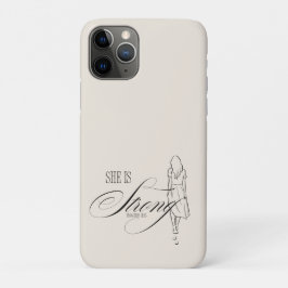 彼女は強い 箴言31:25 iPhone 11 PROケース