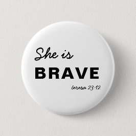 彼女は強い | inspirational キリスト教の信仰 缶バッジ