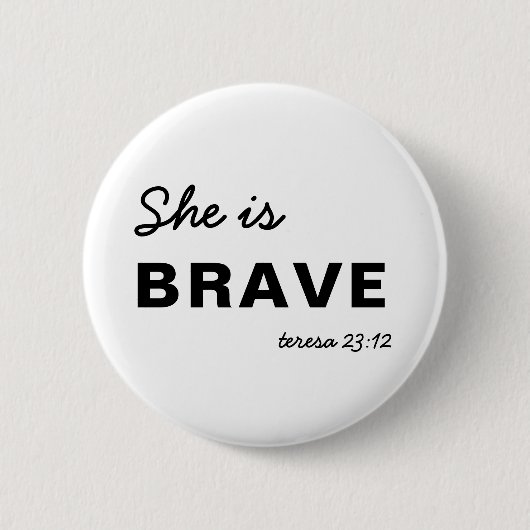 彼女は強い |  inspirational キリスト教の信仰 缶バッジ (正面)