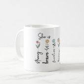 彼女は強く勇敢で無畏で愛情深い 母の日 コーヒーマグカップ (正面左)