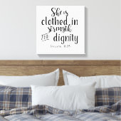 彼女は強さと尊厳で服を着ているProv31:25 キャンバスプリント (インサイチュ (寝室))