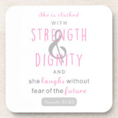 彼女は強さと尊厳の諺を着ている31 コースター (正面)