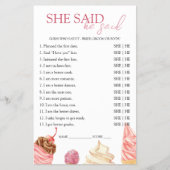 彼女は彼がブライダルシャワーゲームをスクープしたと言った チラシ (正面)