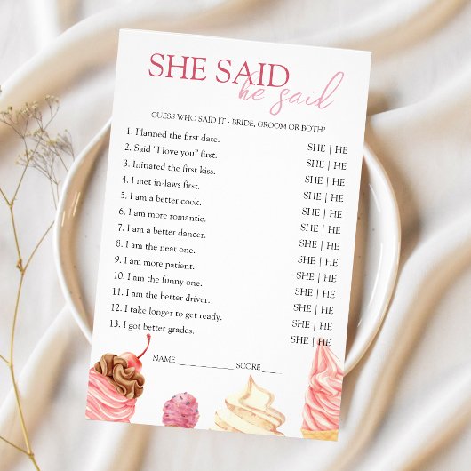 彼女は彼がブライダルシャワーゲームをスクープしたと言った チラシ