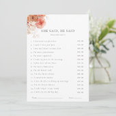 彼女は彼が言った秋フローラブライダルシャワーゲーム 招待状 (スタンド正面)