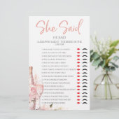 彼女は彼はブライダルシャワーパーティーゲームと言った (スタンド正面)