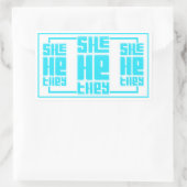 彼女は彼らはレトロはっきりしたでターコイズ 長方形シール (バッグ)