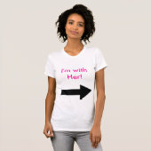 彼女は彼女と、私あります去りました! Tシャツ (正面フル)