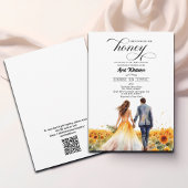 彼女は彼女のハチミツのカップルとヒマワリのブライダルを見つけた 招待状