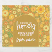 彼女は彼女のハチミツを見つけた – レトロ花ブライダルシャワー ビールラベル (シングルラベル)