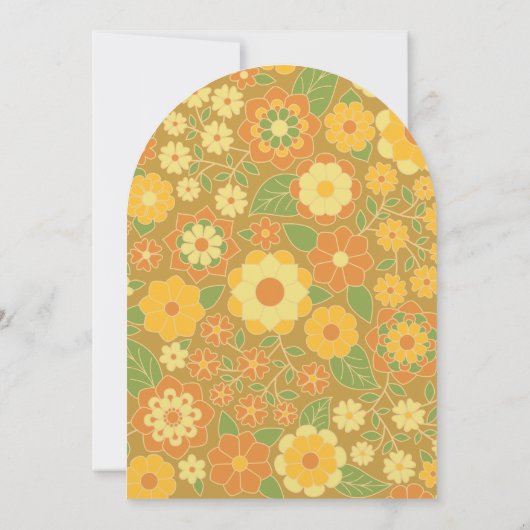 彼女は彼女のハチミツを見つけた – レトロ花ブライダルシャワー 招待状 (裏面)