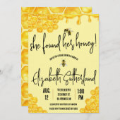 彼女は彼女のハニーを見つけた!ハニービーブライダルシャワー 招待状 (正面/裏面)