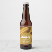 彼女は彼女のハニーを見つけた – レトロストライプブライダルシャワー ビールラベル (正面)