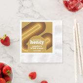 彼女は彼女のハニーを見つけた – レトロストライプブライダルシャワー 縁ありカクテルナプキン (インサイチュ)