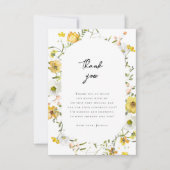 彼女は彼女のハニーイエローフローラブライダルシャワーを見つけた サンキューカード (正面)
