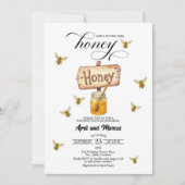 彼女は彼女のハニージャーのサインウェディングシャワーを見つけた 招待状 (正面)