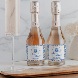 彼女は彼女のハニーハニーブルーギリシャバチェロレッテを見つけた スパークリングワインラベル