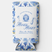 彼女は彼女のハニーハニーブルーギリシャバチェロレッテを見つけた スリム缶クーラー (正面)