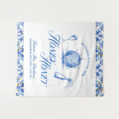 彼女は彼女のハニーハニーブルーギリシャバチェロレッテを見つけた タペストリー (正面(横))