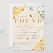 彼女は彼女のハニービーブライダルシャワーを見つけた 招待状 (正面)