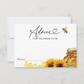 彼女は彼女のハニーブライダルシャワーアドバイスカードを見つけた 招待状 (正面)