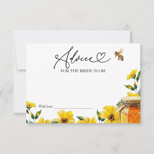 彼女は彼女のハニーブライダルシャワーアドバイスカードを見つけた 招待状 (正面)