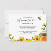 彼女は彼女のハニーブライダルシャワーレシピ要求を見つけた 招待状 (正面)