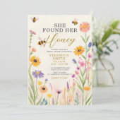 彼女は彼女のハニーワイルドフラワーのブライダルシャワーを見つけた 招待状 (スタンド正面)