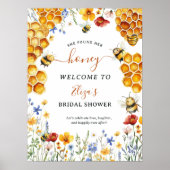 彼女は彼女のハニーワイルドフラワービーウェルカムブライダルを見つけた ポスター (正面)