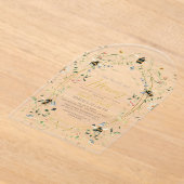 彼女は彼女のハニーワイルドフラワーブライダルシャワーを見つけた アクリル招待状 (レイダウン)