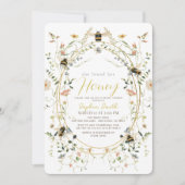彼女は彼女のハニーワイルドフラワーブライダルシャワーを見つけた 招待状 (正面)