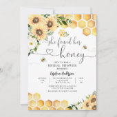 彼女は彼女のハニー素朴ブライダルウェディングシャワーを見つけた 招待状 (正面)