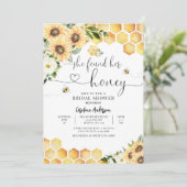 彼女は彼女のハニー素朴ブライダルウェディングシャワーを見つけた 招待状 (スタンド正面)