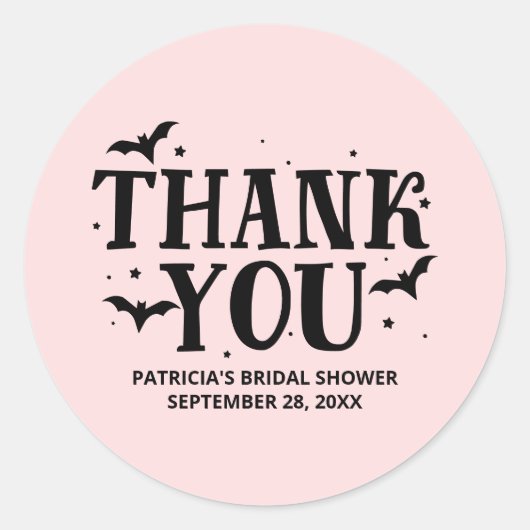 彼女は彼女のブハロウィーンブライダルシャワーを見つけたクラシック ラウンドシール (正面)