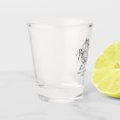 彼女は彼女のブー幽霊フローラブライダルシャワーを見つけた ショットグラス (左)