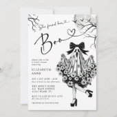 彼女は彼女のブー幽霊フローラブライダルシャワーを見つけた 招待状 (正面)