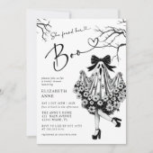 彼女は彼女のブー幽霊フローラブライダルシャワーを見つけた 招待状 (正面)