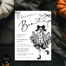 彼女は彼女のブー幽霊フローラブライダルシャワーを見つけた 招待状