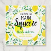 彼女は彼女のメイン絞りイエローレモンのブライダルShを見つけた フェイバータグ (正面)