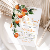 彼女は彼女のメイン絞りオレンジ色のブライダルシャワーを見つけた 招待状