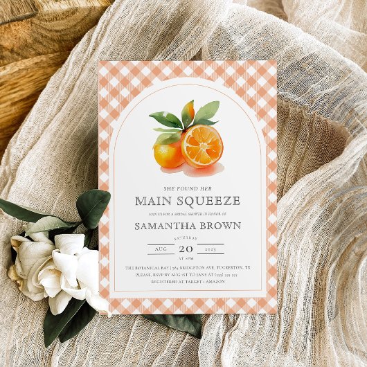 彼女は彼女のメイン絞りオレンジ色のブライダルシャワーを見つけた 招待状