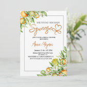 彼女は彼女のメイン絞りブライダルシャワーを見つけたカスタム 招待状 (スタンド正面)