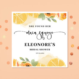 彼女は彼女のメイン絞りブライダルシャワーを見つけた スタンダードカクテルナプキン